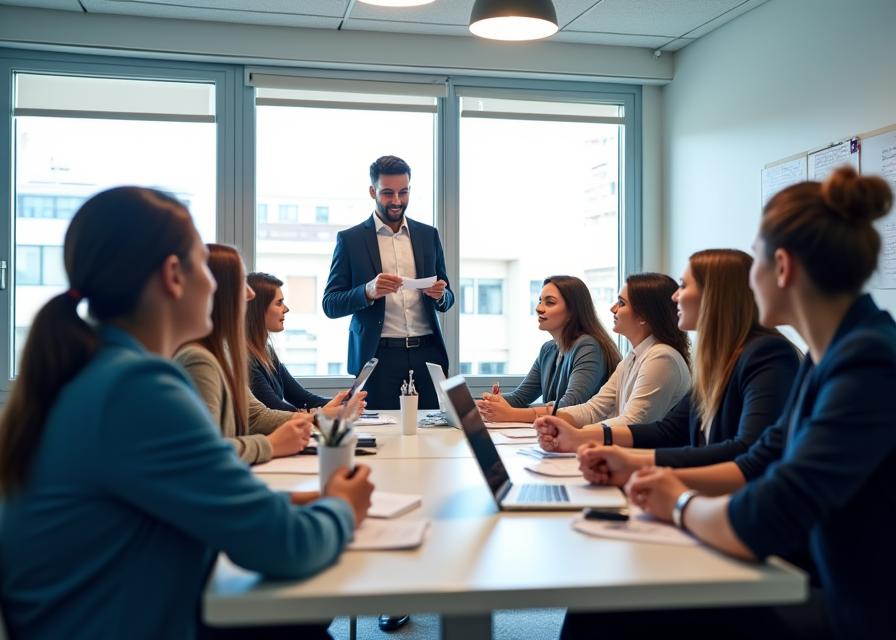 Dipendenti impegnati in un workshop di formazione aziendale